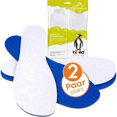 Minimal sole MANJARIN - 2 pares de plantillas para zapatos mnimos y descalzos - Plantillas de rizo de algodn autntico y carbn activo - Plantillas para zapatos para adultos y nios