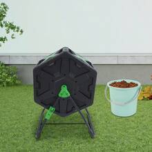 YUNRUX Rotating Composter, Rotating Compost Bin, Single-Chamber Compost Bin