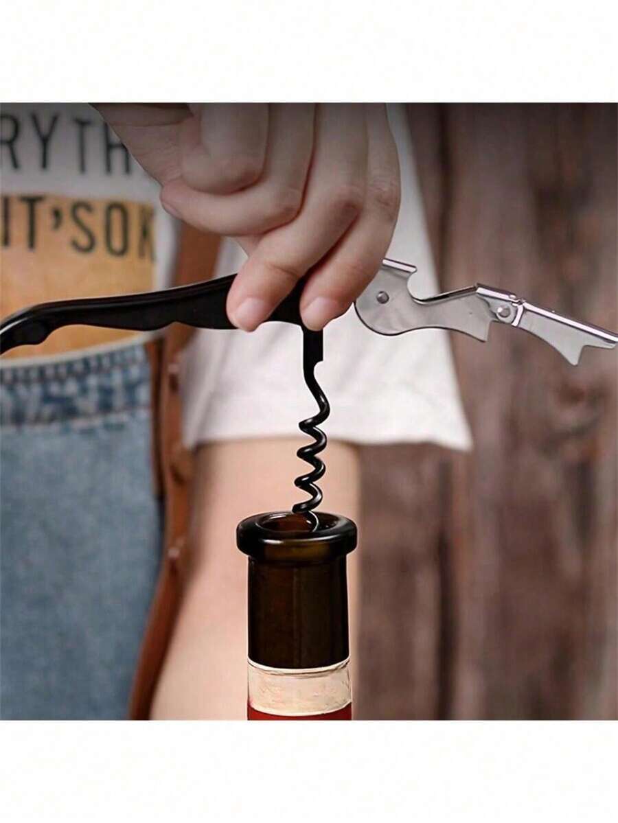 1pc Professional Waiter's Corkscrew Set, Colorful Wine Opener, Multi-Function Beer Bottle Opener, Creative Portable Opener, Suitable For Restaurant, Waiter, Bartender, Party, Outdoor, Camping And More Occasions - Multicolor - View 1
