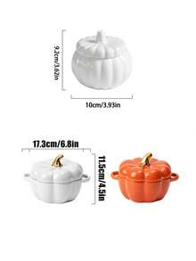 1 szt. ceramiczny słoik na cukierki w kształcie dyni na Halloween, pojemnik na ciasteczka z orzechami i dynią, słoik do przechowywania czekolady i orzechów, odpowiedni do dekoracji świątecznych na Halloween, słoik do przechowywania cukierków w kuchni i jadalni, miska na przyprawy, miska na krem jajeczny, prezent