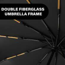 Automatic Folding Umbrella For Women & Men - Premium Windproof & Sun Protection Compact Travel Umbrella | Luxury Business Design With 24 Strong Ribs | Pink Umbrella (Sombrilla) For Heavy Rain & UV Shield, Perfect Portable Style - Multicolor - View 5