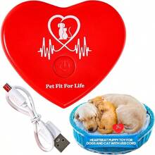 Simulador de latido cardaco recargable con para aliviar la ansiedad de mascotas y ayuda calmante para tu gato, gatito, perro y cachorro - Rojo - Ver 2