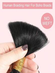 波西米亚风辫子真人发 波浪卷发 散装真人发 编织用真人发接发 2 束/包 90 克 自然色 32 英寸 - SNatural - 查看 7