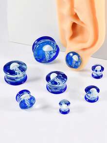 1PC Nút tai hình sứa thủy tinh loe đôi, dụng cụ đo đường hầm tai, dụng cụ mở rộng tai bằng thủy tinh, trang sức xỏ khuyên cơ thể - Như thể hiện trong hình ảnh - Xem 5