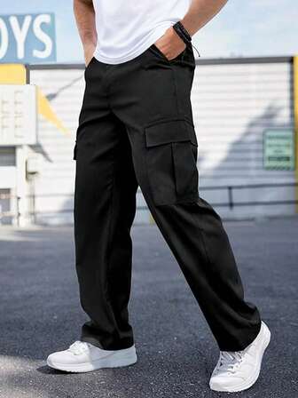 1pc Boys & Teens Stylish Casual Retro Street Outdoor Sports Running Basketball Football Durable Multi-Pocket Straight Leg Cargo Pants, Suitable For Spring, Summer, Autumn, Back To School, Halloween