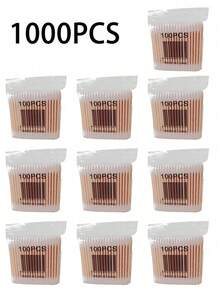 100/300/500/1000 unidades de hisopos envasados, hisopos de limpieza sanitarios desechables de doble cabeza, desmaquillante para el hogar, hisopos para limpiar los oídos, diversas funciones, compactos y portátiles