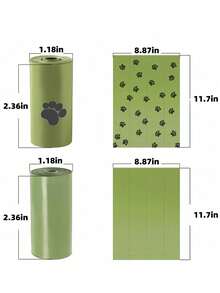 骨头形状狗便袋分配器带挂钩，便携式宠物粪便收集器，硅胶狗便袋支架，1卷狗便袋，户外宠物用品 - 彩色 - 查看 10