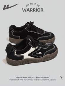 WARRIOR 1 Paar Damen Lässig Sneaker, vielseitig & atmungsaktive Leinenschuhe - Schwarz/Beige - Übersicht 3