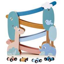 Jogo Torre de Carrinhos Cloudy +3 Anos Estimula a Coordenação Motora Interativo 4 Andares Buba