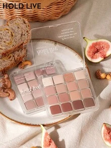 Bảng phấn mắt HOLD LIVE 16 màu, gồm các tông màu lì và nhũ gồm đào, dưa gang, xanh dương, hồng phấn - H04 - Xem 3