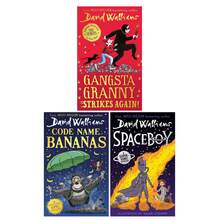 David Walliams 3 Books Collection Set (Gansta Granny Strikes Again, Spaceboy, Code Name Bananas) - Sets - View 1