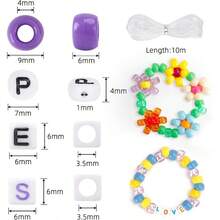 Quefe 3960pcs Pony Beads For Friendship Bracelet Making Kit 48 Colors Kandi Beads Set 2400pcs Plastic Rainbow Bulk And 1560pcs Letter Beads With 20 Meter Elastic Threads For Craft Jewelry Necklace