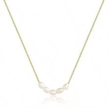 Dainty Pearl Pendant Necklaces For Women 14K Gold Plated Handmade Layered Pearl Chain Necklace Delicate Layered Freshwater Pearl Necklace Everyday Jewelry Gift