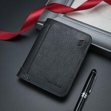 Cartera corta casual para hombres CARRKEN, de moda con contraste de color, correa, múltiples ranuras para tarjetas, diseño de boca abierta y parches, versátil estuche para tarjetas para estudiantes jóvenes, cartera mini, monedero, cartera pequeña, cartera de hombre, cartera de cuero