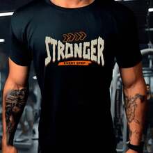 Camiseta Camisa Oversized Stronger Top p/ Academia Treino 100% Algodão - Preto - Visão 1