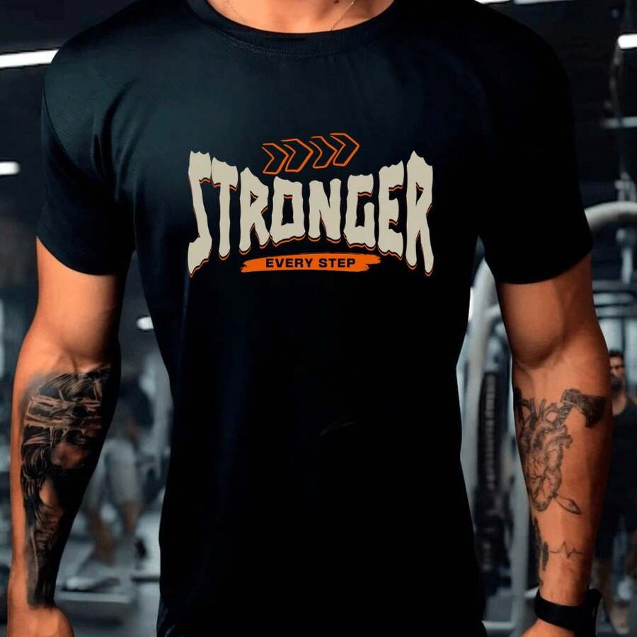 Camiseta Camisa Oversized Stronger Top p/ Academia Treino 100% Algodão - Preto - Visão 1