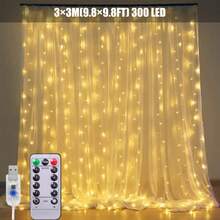 1pc 100/200/300 LED Curtain Lights, USB Hanging Fairy Lights String, Remote Control, 8 Lighting Modes, Suitable For Wedding, Birthday, Christmas, Party, Bedroom Backdrop, Indoor Home And Holiday Decoration, Available In White, Warm White And Multi-Color - 彩色 - 查看 17