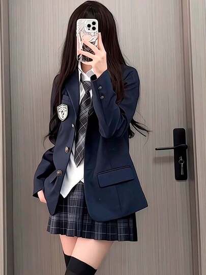 コスプレ 制服 ブレザー 女子高校生 jk 制服5点セット 女子高生 制服 スカート シャツ ネクタイ バッジ コスプレ 学生服 セーラー服 スクール 高校生制服 入学式 卒業式 学園祭 文化祭 パーティ