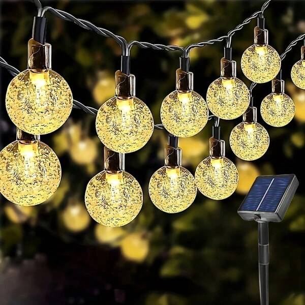 ضوء ليلي زخرفي يعمل بالطاقة الشمسية 20 / 50 / 100 LED، ضوء ديكور منزلي، ضوء زخرفي لحفلات الأعراس وأجواء الاحتفالات