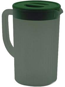 EstiloJarra de Plástico de 2,7 L con Tapa, Jarra de Agua Fría Resistente a Altas Temperaturas de Gran Capacidad para Jugo, té, Apariencia Exquisita (Negro)Versión mejorada - Verde oscuro - Ver 5