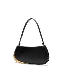 金属细节单肩包，时尚设计师单肩包，奢华顶部手柄腋下包，适合日常风格 - 彩色 - 查看 4