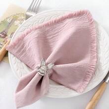4 Pieces Set Of Tassel Napkins Cloth Viscose 30*30cm/11.8*11.8inch Wedding Bridal Shower Grand Celebration Bachelorette Anniversaries Corporate Events Business Lunches Or Dinners Outdoor Picnic Baby Showers Weddings Garden Parties Birthday Family Gathering
