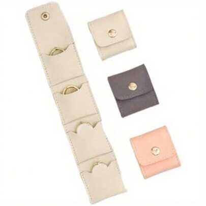 迷你旅行珠宝包，按扣式便携式珠宝卷，紧凑型可折叠旅行珠宝收纳盒，适合耳环、戒指、项链的理想小型珠宝收纳盒，完美的婚礼回礼，贴心的圣诞礼物，时尚爱好者的时尚旅行配件，珠宝爱好者的必备旅行伴侣，非常适合节日送礼和特殊场合，多功能珠宝架，方便外出，别致实用的设计，轻松整理，每个时尚达人的必备旅行必需品，非常适合周末度假和假期，让您的珍贵物品保持免费，是珠宝爱好者的风格和实用性的完美结合。