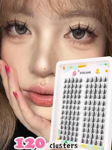 120 pezzi Ciuffetti di ciglie stile manga, ricci C, estensioni ciglie a grappolo sinistra e destra, estensioni ciglie finte individuali, per trucco quotidiano, fai da te a casa, morbide e facili da usare
