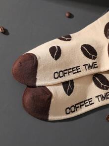 1 Paio Di Calzini Multicolore Alla Caviglia, Confezione Regalo Unisex Per Coppie, Calzini Morbidi E Novità Al Caffè, Design Creativo Ispirato Al Cibo, Comodi E Versatili, Adatti Per Compleanno, San Valentino, Pasqua, Ramadan, Appuntamenti, Riunioni Familiari, Feste, Vacanze, Moda Unica Per Uso Quotidiano