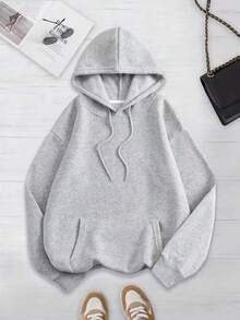 Conjunto paquete set pack 3 piezas sudadera básica capucha hoodie lisa dama mujer casual manga larga bolsa canguro puños acanalados diario calientita suave cómoda moderna juvenil - Multicolor 7 - Ver 5