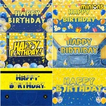 Minions 1pc Minions Medium Size Thickened Polyester Material Fun Cartoon Minions Pattern European And American Style Banner Shape HD Printing Shooting Screen Party Background Cloth Suitable For Birthdays, Festivals, Family Gatherings, Campus Decoration, Photo Check-In Decoration Background Cloth Hot Selling