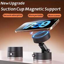Easy One-Touch Operation | Strong Suction & Magnetic Mount | Electric Vacuum Suction Phone Holder For Car Navigation 100mAh Battery