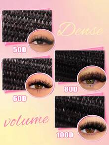 800 kępek dużej pojemności DIY D-Curler Książka rzęs, zestaw do przedłużania rzęs Super Curler, odpowiedni do makijażu oczu w wielu stylach dla początkujących, 10D-100D 10-16 mm, długość mieszana, naturalne, skupione, puszyste, gęste, styl mieszany, samoprzylepne, wielokrotnego użytku