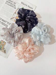 1 szt. perłowa cekinowa gumka do włosów z siateczki i kryształkami, słodka gumka do włosów z nadrukiem motyli dla dziewczynek i kobiet, gumki do włosów, gumki do włosów