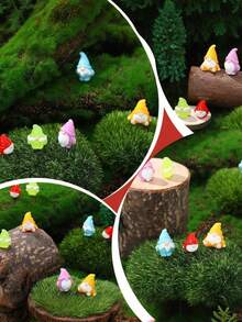 10/20 قطعة من تماثيل الزينة الصغيرة من الراتنج بشكل قزم صغير، تماثيل قزم مصغرة لديكور المنزل في عيد الميلاد، ديكور حديقة الفراشات الصغيرة DIY، إكسسوارات منظر طبيعي مصغر، حشوات هدايا عيد الميلاد، ديكورات وهدايا عيد ميلاد مثالية