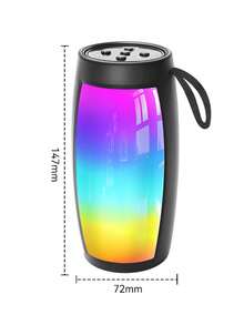 Bluetooth Speaker  Wireless RGB Sound, Wireless Audio Portable Speakers, Stereo And Bass, Variable RGB Lighting, Dual Pairing Function, Up To 5 Hours Of Playback Time, Suitable For Home, Outdoor And Party, Games - 黑色 - 查看 10