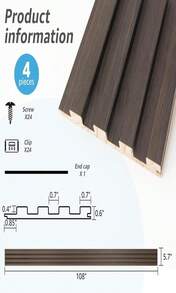 Art3d Slat Wood Wall Paneling For Interior And Ceiling Decoration - 4 Samples Pack, 6 X 57in - ColorL - 查看 4