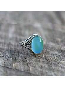 1 anel de humor vintage que muda de cor, adequado para uso diário feminino, festa, acessórios para festivais, presente