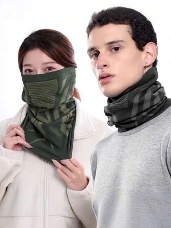 Máscara facial para ciclismo para otoño e invierno, bufanda cálida y fría, protección facial completa contra el viento, para escalada de montaña, correr, esquiar, cubierta para el cuello, bufanda transpirable sin costuras