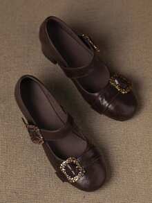 Tacones de aguja con punta afilada, con lazo de cristales brillantes, de tacón alto y suela deslizante, para mujer