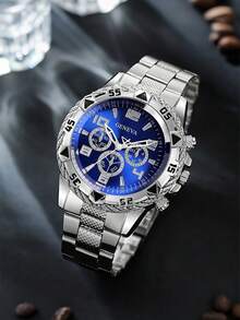 1 Piece/Set Men's Business Popular Three-Eye Mixed Scale Quartz Watch, Fashionable Casual Decorative Watch, Suitable For Birthdays, Anniversaries, Valentine's Day The Most Ideal Gift
