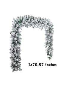 Christmas Snow Wreath 180cm, Artificial Pine Wreath With Snowy Finish Suitable For Tree Staircase Fireplace Festive Use - Green - View 9