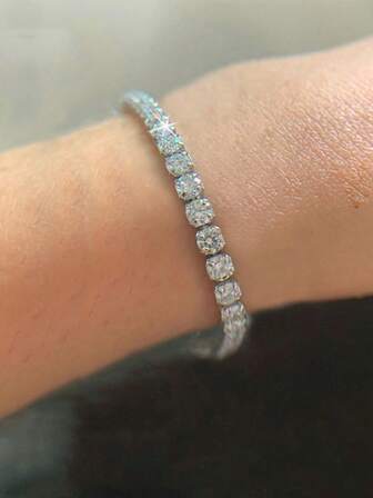 1 PC Luxury Cubic Zirconia Bracelet For Women For Wedding Engagement Anniversary Party Jewelry Valentine's Day Gift