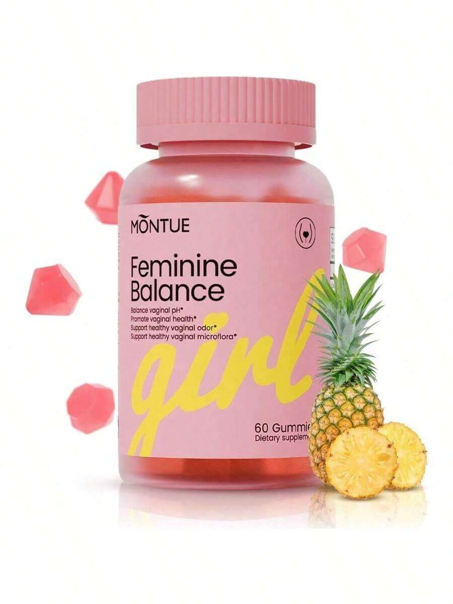 Premium Feminine Balance Gummies-PH Balance With Prebiotics & Lactobacillus Probiotic Blend&Hawaiian Pineapple Immune Support, Vegan, Christmas Gifts,60 Gummies - 60粒 - 查看 1