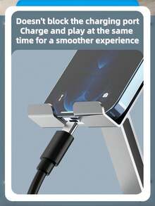 可折叠铝合金金属桌面手机支架，360°旋转可调节，口袋大小，带防滑底座和充电端口，便携式旅行和办公配件，兼容、iPad、Kindle、安卓智能手机和平板电脑，灰紫色