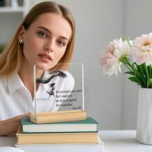 Gifts For Women With Inspirational Message "The Lord's Hand Is Not So Short", Desk Accessories, 2D Flat Printing, For Office Decor, Friendship Gifts For Women, Gifts For Christians, Acrylic Sign With Wooden Stand For Office Desk Table Shelf