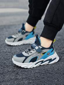 Boys' Colorblock All-Season Wear-Resistant, Non-Slip, Lightweight And Comfortable Functional Shoes For Children, Flat Shoes, Casual Running Shoes - Màu xanh hải quân - Xem 5