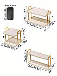 TWO-Tier Tray Decor, Fall Decorations For Home, Wedding Decorations Centerpiece, Food Display Stands For Desserts Snacks, Soporte Para Pastel, Adjustable Tiered Serving Tray For Kitchen, Dining Table, Party, Cake Stand, Modern Luxury Design With Handle For Home Use - 白色 - 查看 2