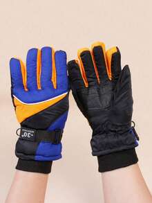 1 par de guantes de esquí cálidos y antideslizantes para niños, adecuados para niños y niñas, deportes al aire libre, ciclismo, otoño/invierno