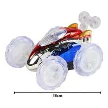 Carro Controle Remoto Maluco Gira 360º C/ Luz Led Brinquedo Carrinho de control - Vermelho - Visão 2